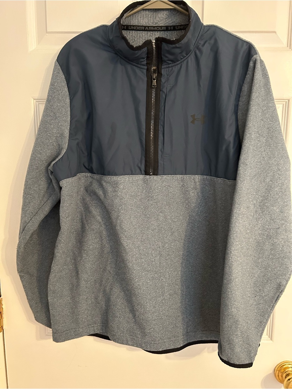 Under Armour Men’s Half-Zip Pullover Jacket in Navy and Light Gray